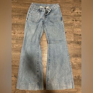 Guess Light Blue High-Waist Wide-Leg Jeans